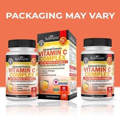 Vitamin C Complex Supplement, Vitamin C 1000mg Capsules w/ Rose Hips Zinc 120 ct