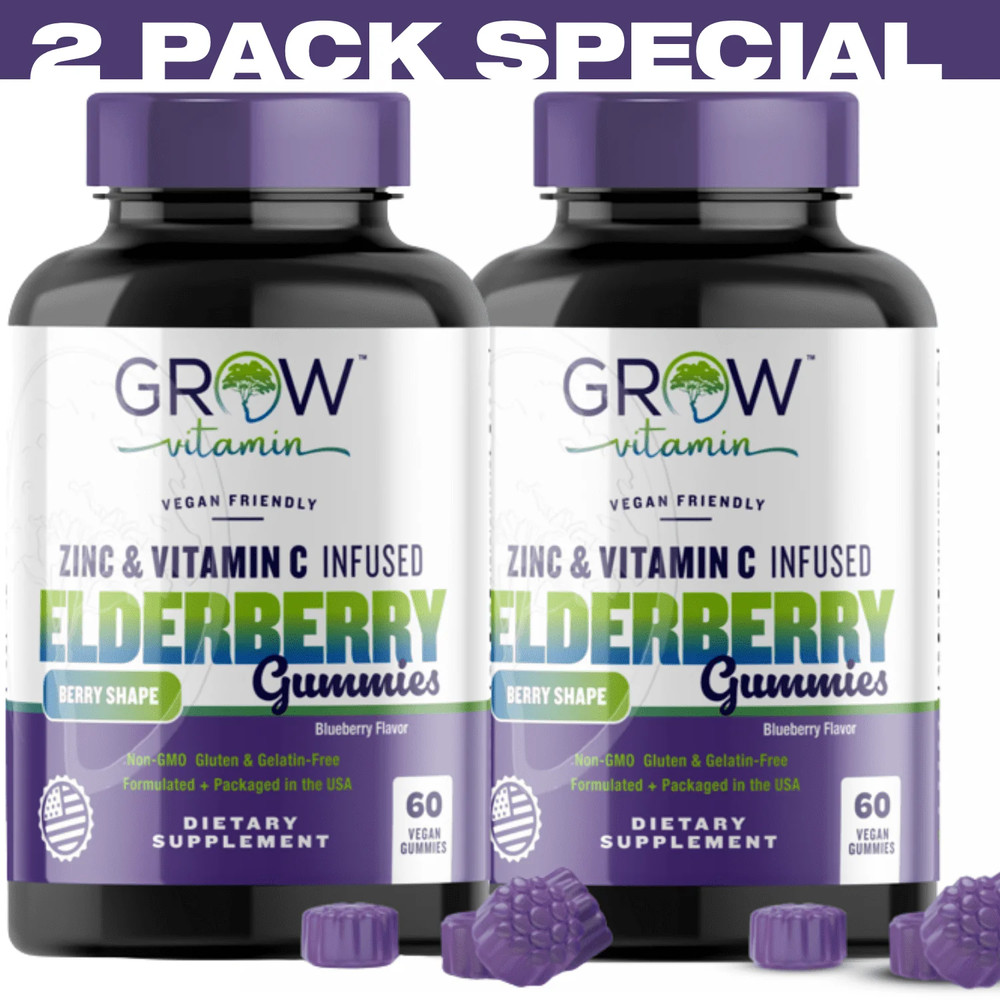 Sambucus Black Elderberry Gummies [3 in 1 Immune Booster] Plus Zinc & Vitamin C