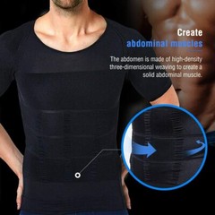 Men Classic Body Shaper Posture Corrector Vest Abdomen Compression Tops T-Shirt