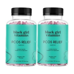 2-Pack Black Girl Vitamins PCOS Relief – Cycle Support for Women – 120 Gummies