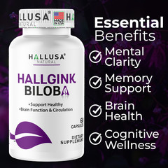 GINKGO BILOBA 120 mg – Brain Function – Memory Support Supplement – 60 Cap
