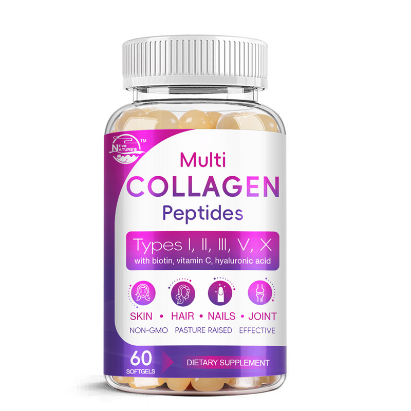 Multi Collagen Peptides Tablets-Type I,II,III,V,X Anti-Aging Collagen Capsules
