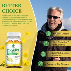 Mullein Leaf Extract Gummies for Lung Cleanse Plus Marshmallow Quercetin Vitamin
