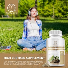 Cortisol Blocker 10-in-1 60ct – Stress & Adrenal Support with D3, Non-GMO