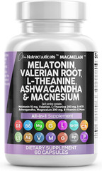 Melatonin 10Mg Valerian Root L Theanine 200Mg Ashwagandha – Sleep Support for Wo