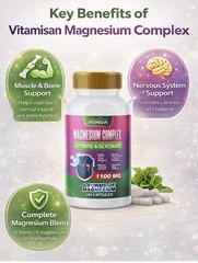 Magnesium Complex & Essential Magnesium Supplement 1100 mg support fitness 140