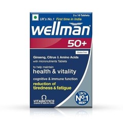 3 X Wellman 50+ Multivitamin Tablets for Men Support Health & Vitality 30Tabs