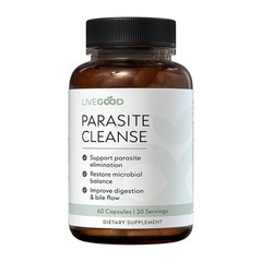 LiveGood Parasite Cleanse More Common Bloating Discomfort Relief 60pc NEW