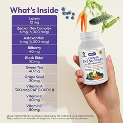 Ultimate Eye Support Softgels: 60 Count with Lutein, Zeaxanthin & Astaxanthin