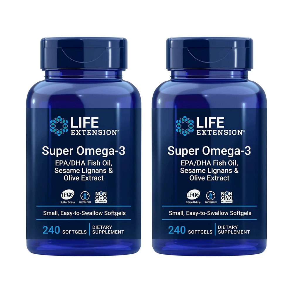Life Extension Super Omega-3 EPA DHA Fish Oil, Sesame Lignans & Olive Extract