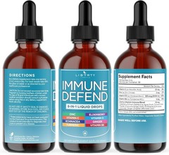 Immune Support Liquid Supplement Elderberry Turmeric Curcumin Echinacea Zinc