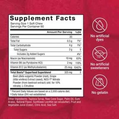 Total Beets, Beet Root Soft Chew Supplement, Beetroot Gummies Alternative, 60 Ch