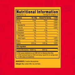 GNC Pro Performance Creatine Monohydrate Unflavoured 100 gm Micronized FREESHIP