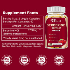 4 Packs Berberine 1200mg High Absorption For Blood Sugar Immune 3 Months Supply
