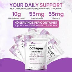 Multi Collagen Peptides Powder, 1 Pounds 1 Pound (Pack of 1), White/Purple