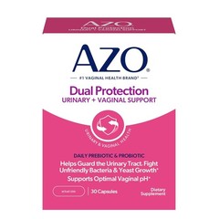 AZO Dual Protection Urinary Vaginal Support Probiotics for Women 30 Capsules