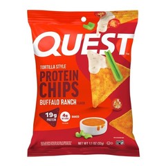 Quest Tortilla Style Protein Chips, Buffalo Ranch Flavor, Baked, 1.1oz Bags 4 Ct