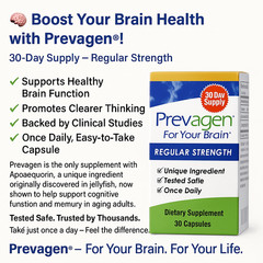 Prevagen 10mg Memory & Focus, 60 Capsules – Brand New Shipment