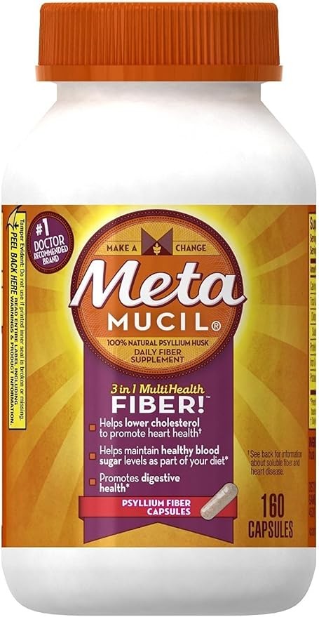 Metamucil 3-In-1 Daily Fiber Capsules 160 EA