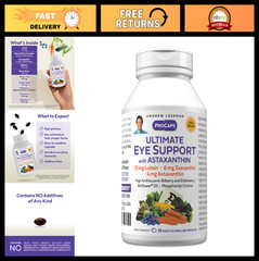 Ultimate Eye Support Softgels – 30 Count, Lutein, Zeaxanthin, Astaxanthin, Bilbe