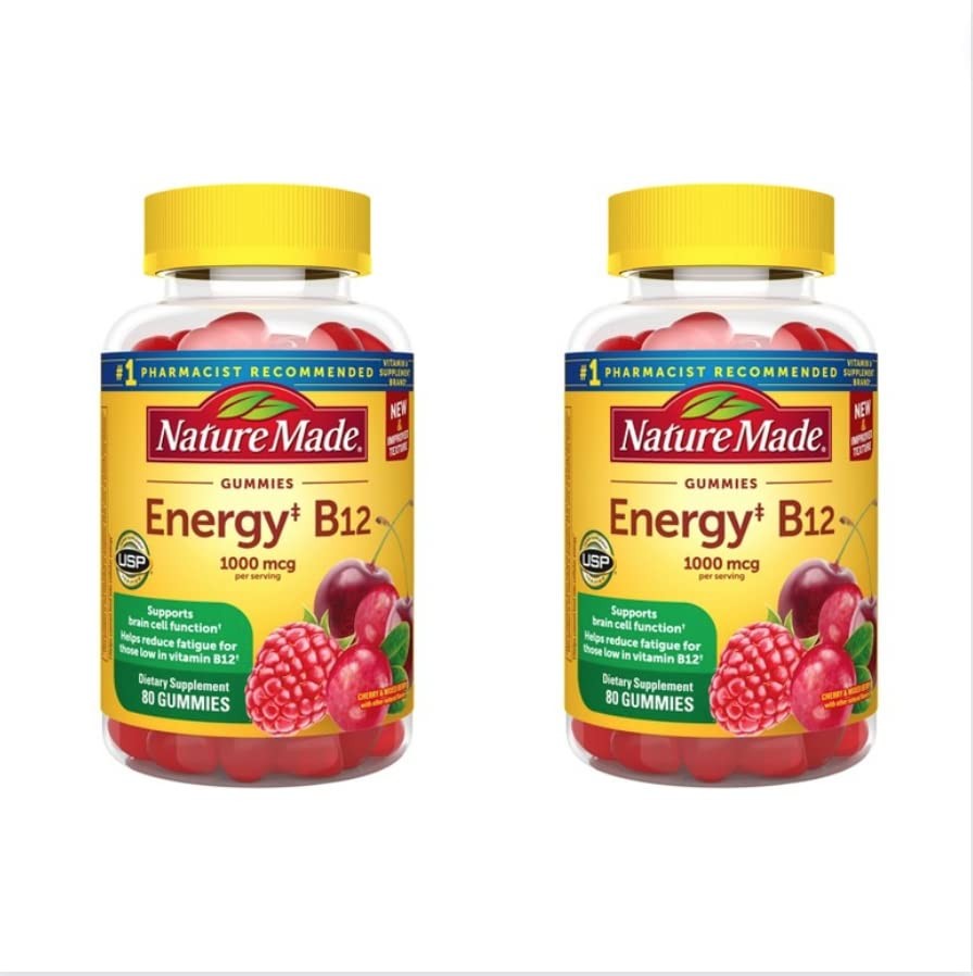 Nature Made B12 Energy Gummies 80 Count Pack Of 2 Flavor May Vary.