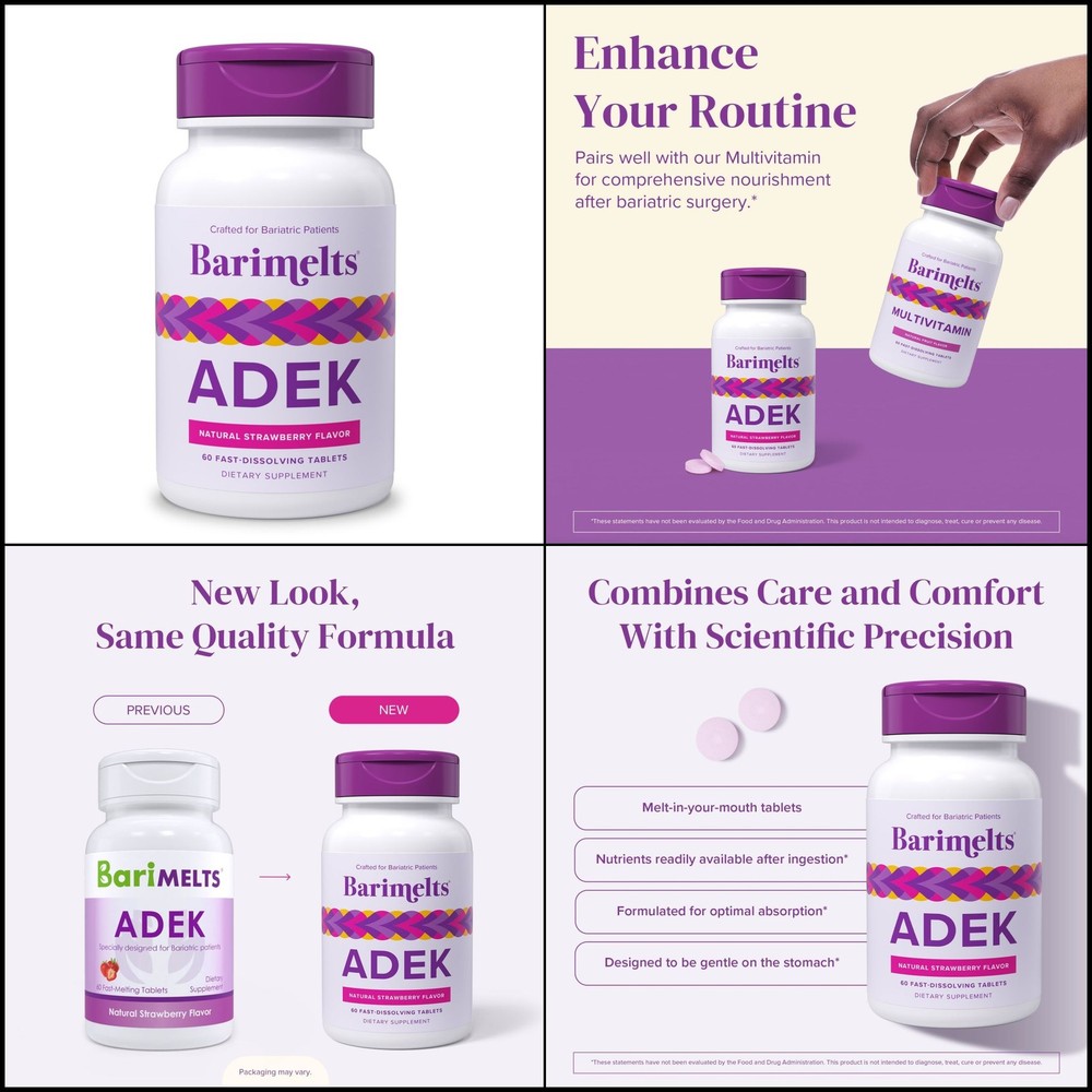 ADEK – 60 Fast-Dissolving Tablets (2-Month Supply)- Sugar-Free Bariatric Vitamin