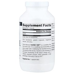 2 X Source Naturals, Taurine 1000�, 1,000 mg, 240 Capsules
