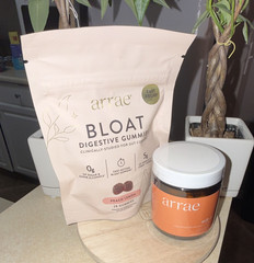 Arrae Bloat Digestive Support Gummies Peach Lemon 28ct Vegan Gluten-Free + MB1