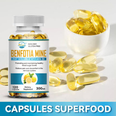 Benfotiamine 300mg Veg Capsules Fat Soluble Thiamine Vit B1 NON-GMO, Gluten Free
