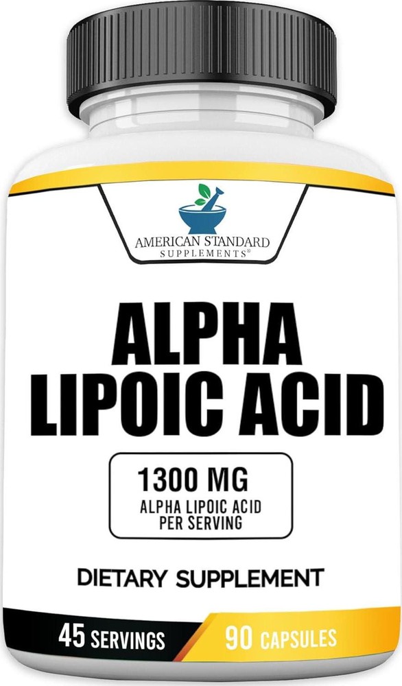 American Standard Supplements Alpha Lipoic Acid 1300mg Per Serving – Vegan, 90