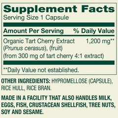 Tart Cherry Concentrate 1200 Mg Antioxidant Promotes Uric Acid Cleanse, 90 Caps