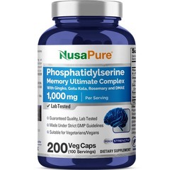 Phosphatidylserine Memory Support 1000mg – 200 Vegan Non-GMO Capsules