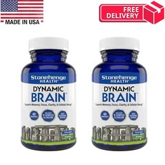 Dynamic Brain Supplement 60 Capsules–Memory Focus Clarity-Pack of 2