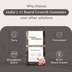 Man Matters Beard Gummies 30 Days Biotin & Creatine Beard Growth Support