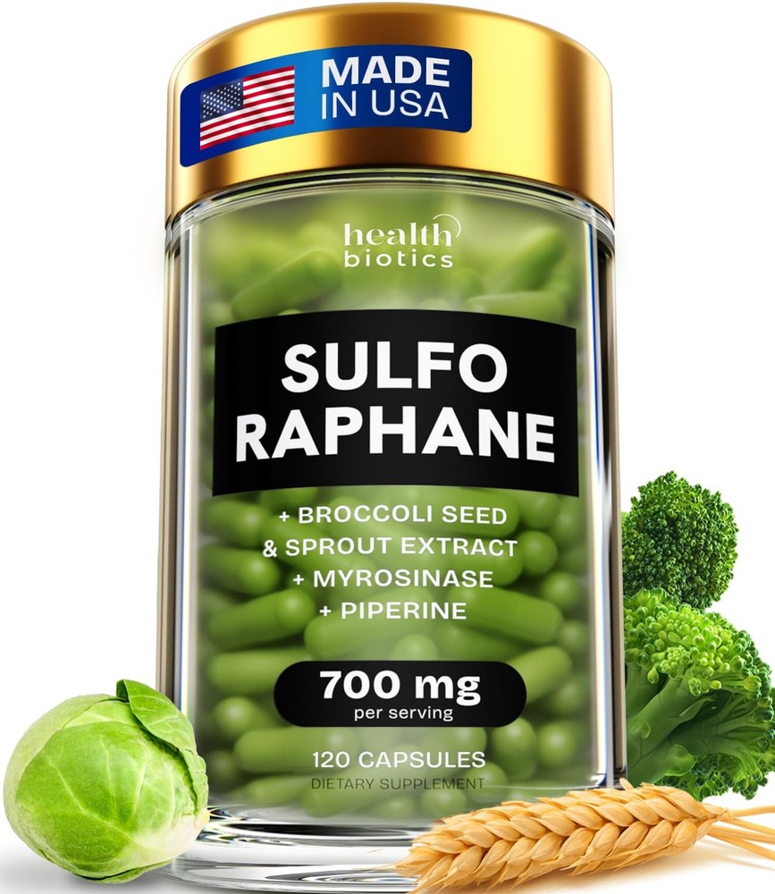 Healthbiotics Sulforaphane Supplement Organic Broccoli Sprouts Stabilized