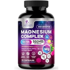 Magnesium Complex Supplement 500 mg – 5 in 1 High Absorption Chelated Magnesium