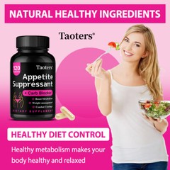 Appetite Suppressant 1000mg + Carb Blocker,Boost Metabolism 30 to 120 Caps