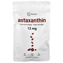 Astaxanthin 12mg 120gels New Microalgae Source Antioxidant/Skin/Eye/Joint