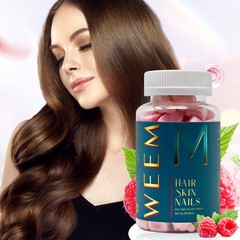 WEEM Hair Skin And Nails Gummies – Supports Healthy Hair – Vegan Biotin Vitamins