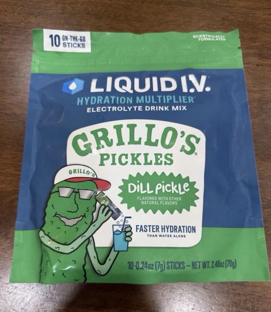 Limited Edition Liquid IV Grillo’s Pickles, One – 10 Stick Pack