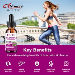 2Packs Milk Thistle Liquid Drop,Dandelion Root,Liver Cleanse Immune Support 30ml