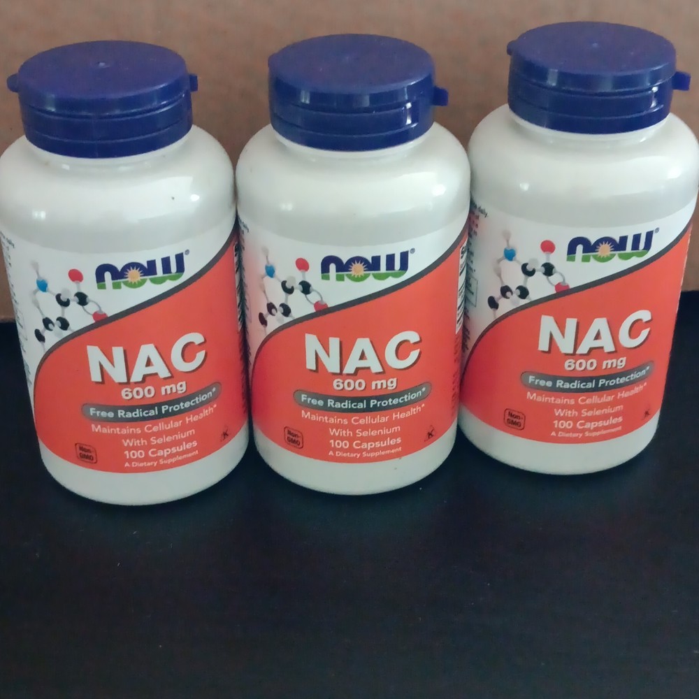 NOW NAC 600mg with Selenium 100 Capsules Vegetarian Non-GMO Unflavored