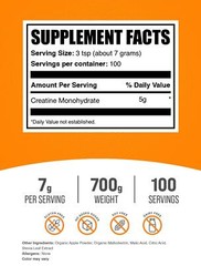 BulkSupplements Creatine Monohydrate Powder – Sour Apple – 7g per Serving