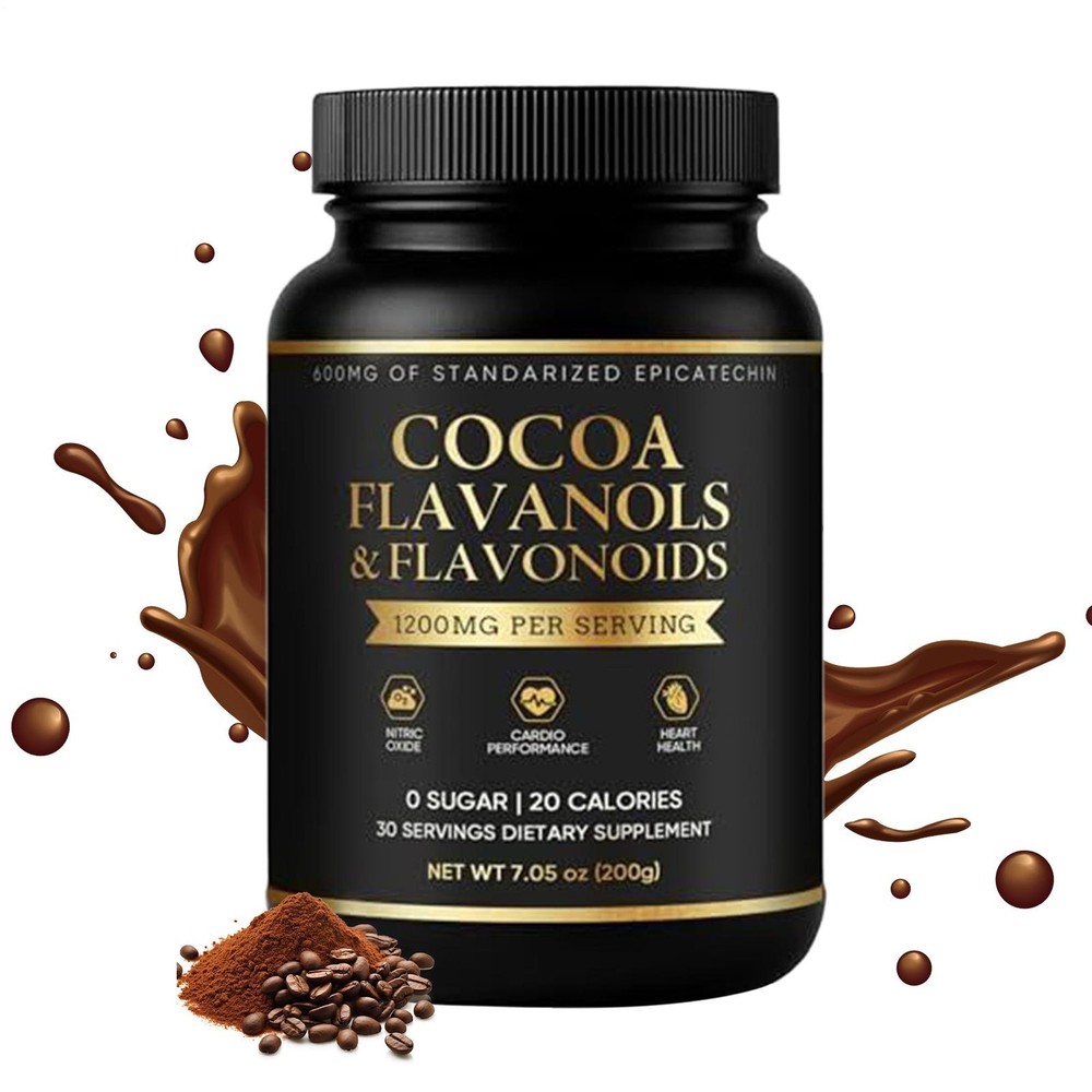 200g elevated Flavanol Cocoa Powder – Non-GMO, Sugar-Free, 7.05oz, Magnesium …