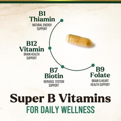 B Complex Vitamin Supplement 1000mcg – 3X Strength with Vitamin C & Folic Acid