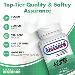 Advanced Research/Nutrient Carriers Lithium Orotate 120 mg 200 Tabs