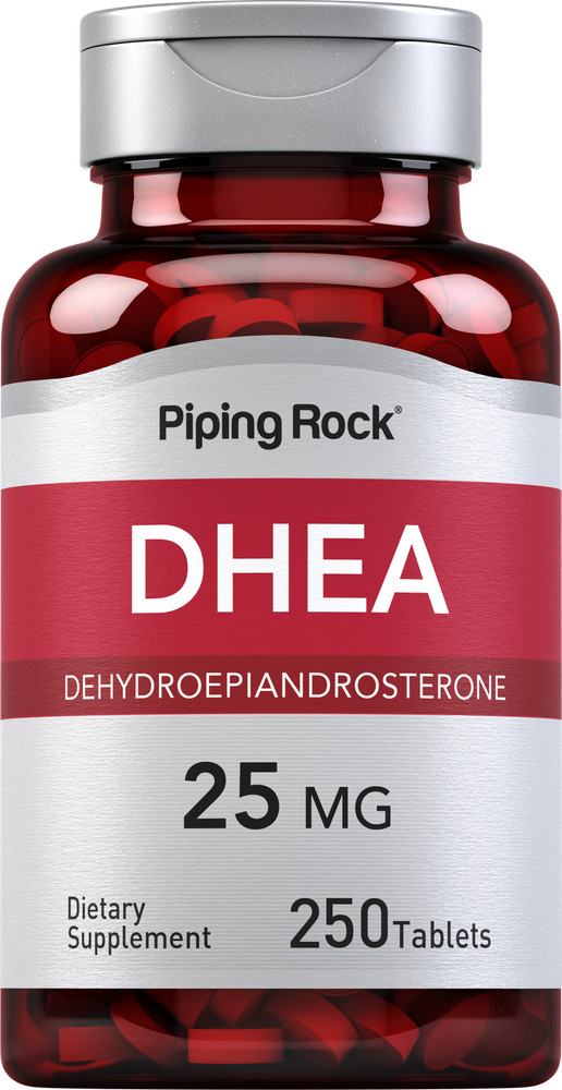 DHEA 25mg | 250 Tablets | Dehydroepiandrosterone Supplement | by Piping Rock