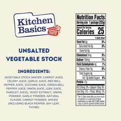 Kitchen Basics Unsalted Vegetable Stock, 8.25 oz Pack of 12 | No Artificial