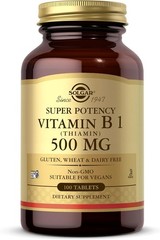 Gluten Free Vitamin B1 Thiamin 500 mg – Nourish Energy and Nerves – 100 Tablets
