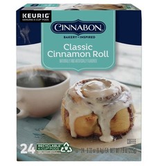 (3-pack) Cinnabon Classic Cinnamon Roll Light Roast K-Cup Coffee Pods, 24 Ct
